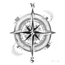 A compass guiding through rough waters tattoo design idea