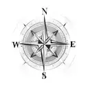 A compass guiding through rough waters tattoo design idea