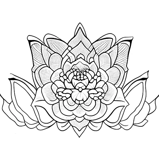 lotus flower with a butterfly tattoo design idea