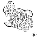 patchwork tattoo sleeve, black and white, fine line tattoo style, two vines running down the length of the armnaturally  tattoo design idea