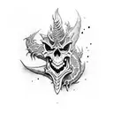 skull dragon guns trash polka tattoo design idea