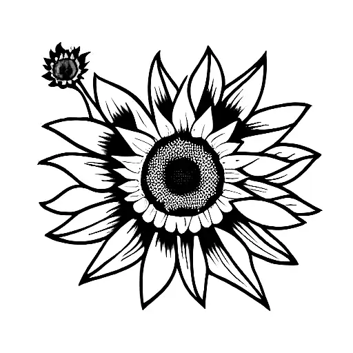 bouquet of sunflowers tattoo design idea