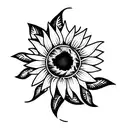 bouquet of sunflowers tattoo design idea