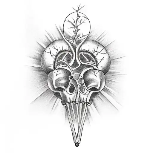 Rosehip anatomy tattoo design idea