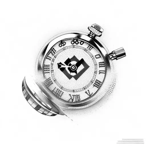 stopwatch, JJ, checkerboard tattoo design idea