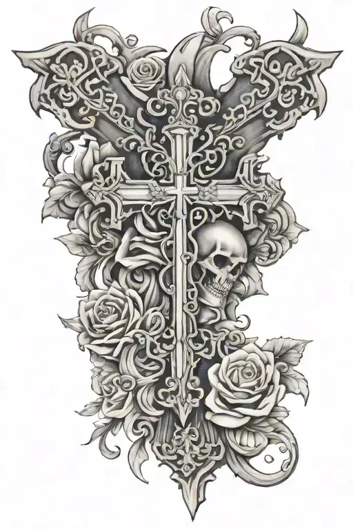 Cross Corinthains 13:4-7 Chloe Damon inside tattoo design idea