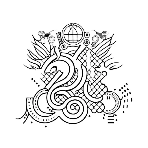 family initial tattoo with CDJ tattoo design idea