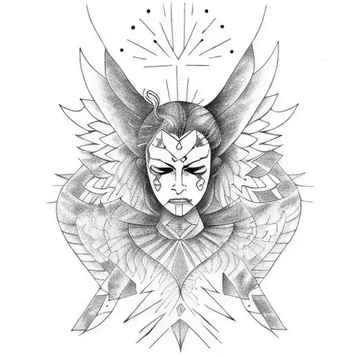 falling angel tattoo design idea