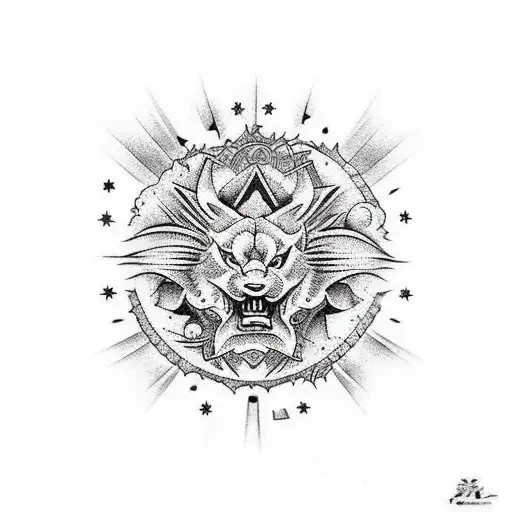 leão de juda dentro da estrela de davi tattoo design idea
