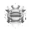 Football stadium at sunset with a chilled beer in hand tattoo design idea