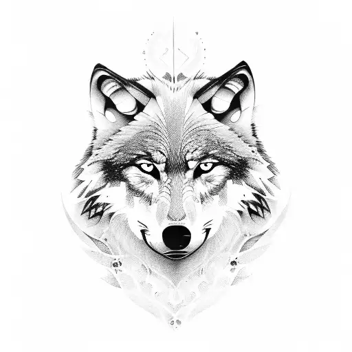 wolf with word alex in it tattoo design idea