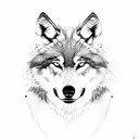 wolf with the name Alex  tattoo design idea