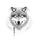 wolf with the name Alex  tattoo design idea
