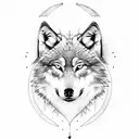 wolf with the name Alex  tattoo design idea
