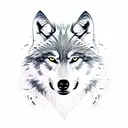 wolf with the name Alex  tattoo design idea