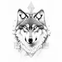 wolf with the name alex in it tattoo design idea