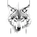 wolf with the name alex in it tattoo design idea