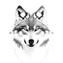 wolf with the name Alex  tattoo design idea