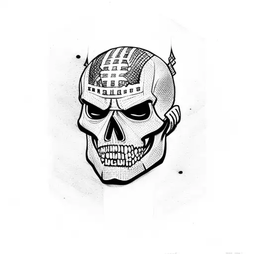 captain america skull tattoo design idea