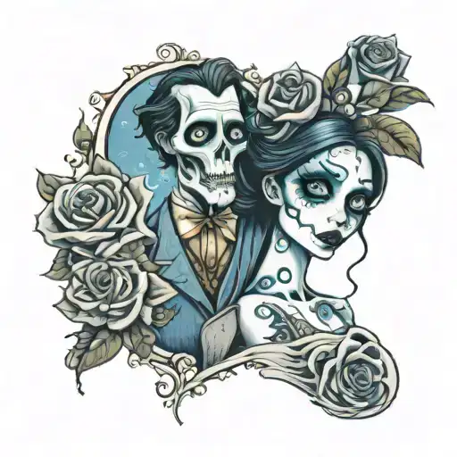 corpse bride tattoo design idea