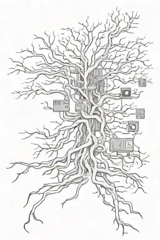 roots and audio cables tattoo design idea
