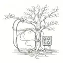 tree and audio cables tattoo design idea