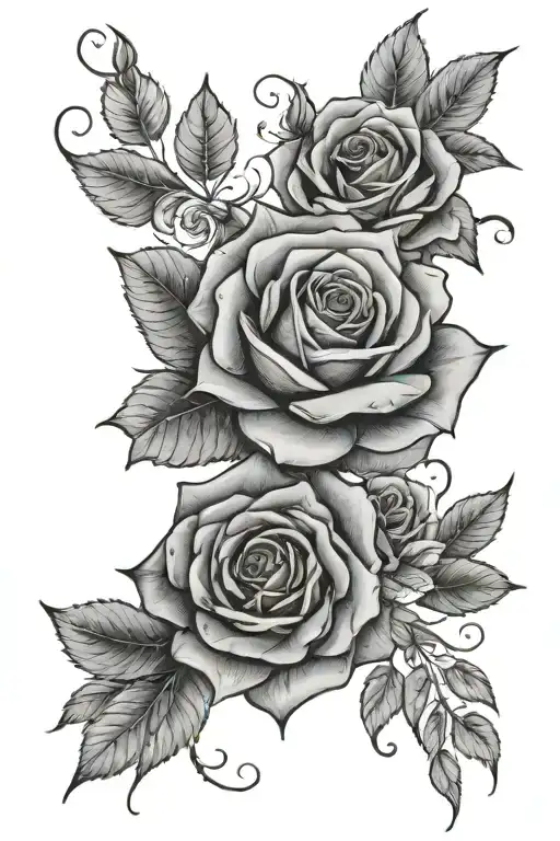 Roses and Mandala tattoo tattoo design idea