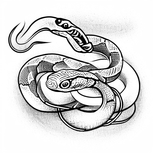 snake looking front tattoo design idea