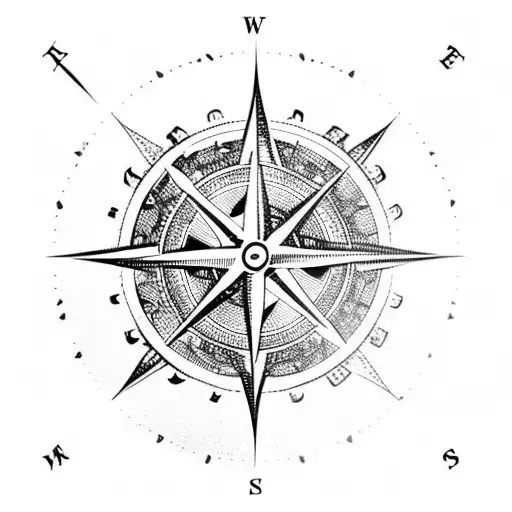 nautical compass  tattoo design idea