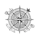 nautical compass  tattoo design idea
