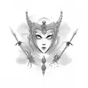 dark monk with lantern tattoo design idea