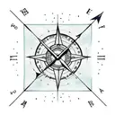 Arrow, clock, compass tattoo design idea