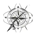 Arrow, clock, compass tattoo design idea