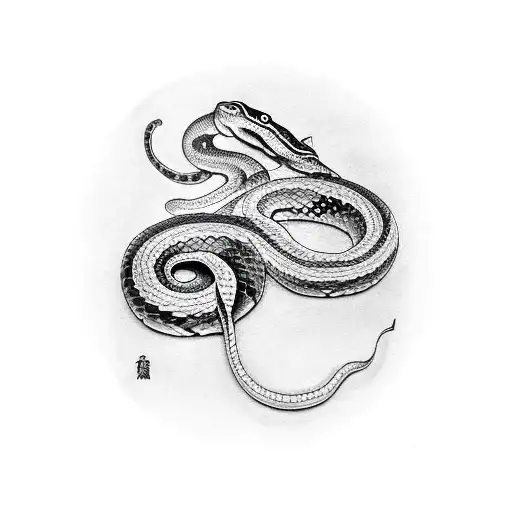 A snake wrapped around the arm of a barbell tattoo design idea