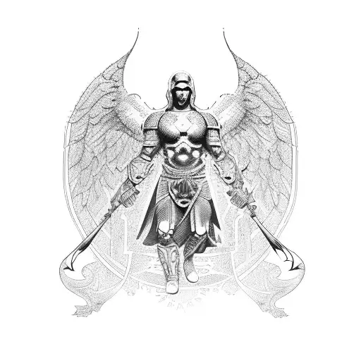 archangel michael tattoo design idea