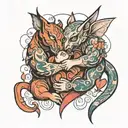 tackling into hug tattoo design idea