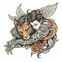 tackling into hug tattoo design idea