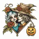 scarecrow and doll tattoo design idea