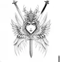 sword with wings tattoo design idea