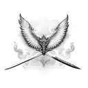 sword with wings tattoo design idea