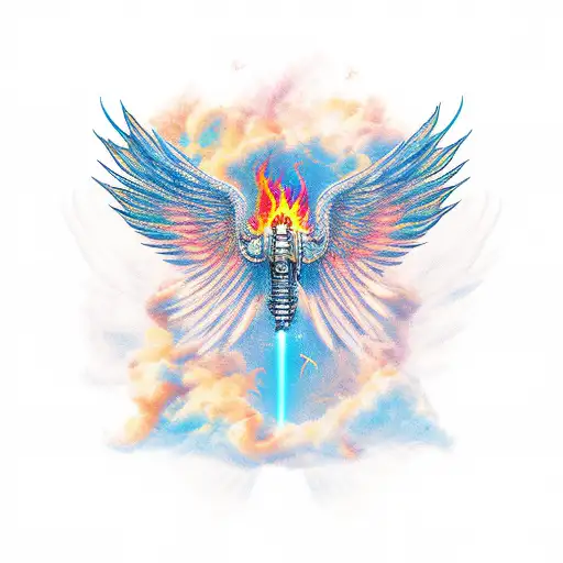 Icarus with Burning Wings tattoo design idea
