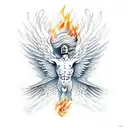 Icarus with Burning Wings tattoo design idea