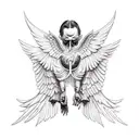 Icarus with Burning Wings tattoo design idea