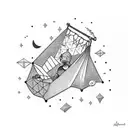 hammock, meteor shower  tattoo design idea