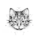 Painted cat watercolor  tattoo design idea