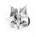 Painted cat watercolor  tattoo design idea