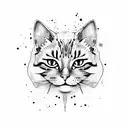 Painted cat watercolor  tattoo design idea