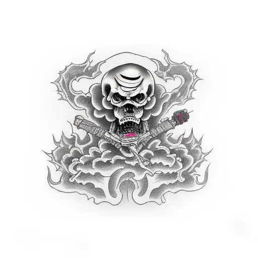 Grim Reaper dragging som meat tattoo design idea