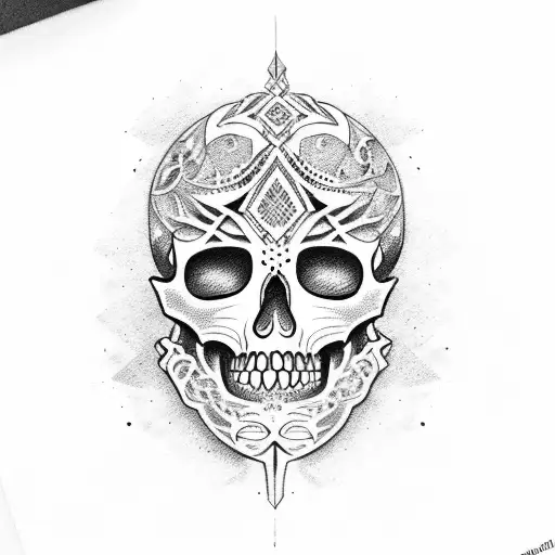 mexican Warrior skull tattoo design idea