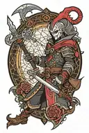 shadowheart from baldursgate 3 holding the night spear tattoo design idea